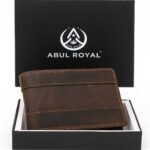 ABUL ROYAL Vintage Genuine Leather Men's Bi-Fold Wallet with Card Slots & Coin