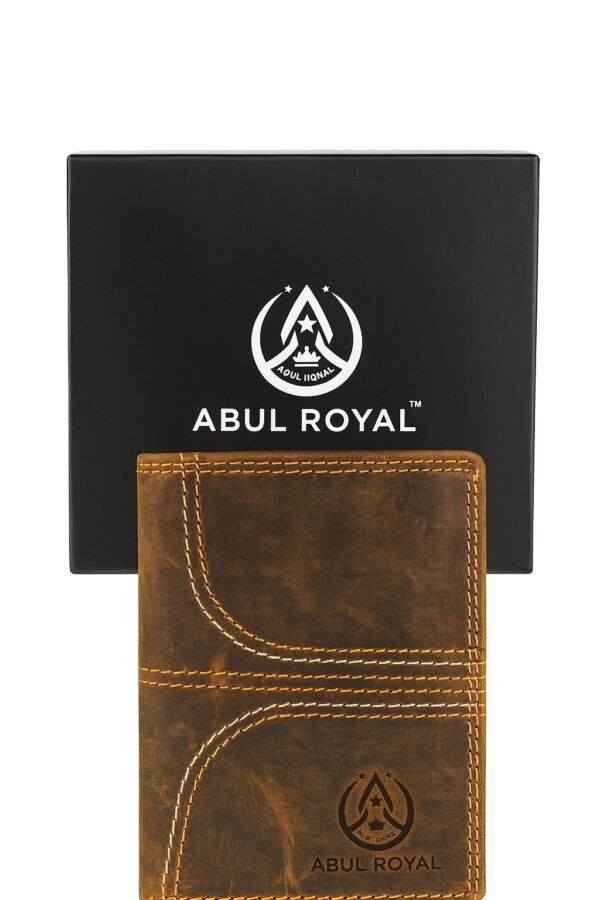 Abul Royal Men's Genuine Leather Wallet | Vintage Brown | Multi-Card Slots with Coin Pocket & Zip Closure
