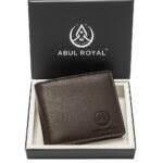 Abul Royal Classic Bifold Black color mens Genuine leather Wallet with Coin Pocket & Card slot