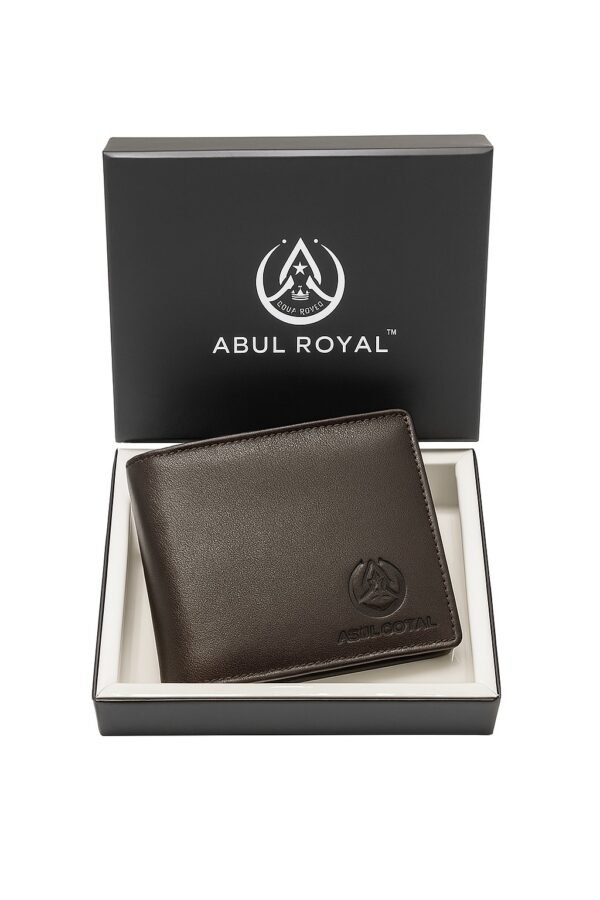 Abul Royal Classic Bifold Black color mens Genuine leather Wallet with Coin Pocket & Card slot