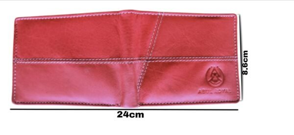 Genuine Leather Men's Red Color Wallet With Card Slot & Coin Pocket - Image 3