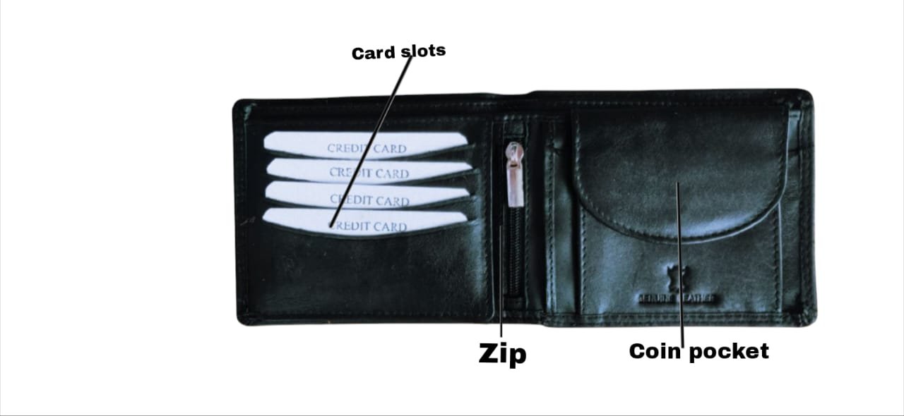 Vintage Genuine Leather Bi-folded Wallet with Coin Pocket & Card Slot - Image 4