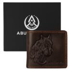 ABUL ROYAL Men's Genuine Leather Horse Embossed Wallet – RFID Blocking, Bi-Fold Design with Multiple Card Slots and Coin Pocket