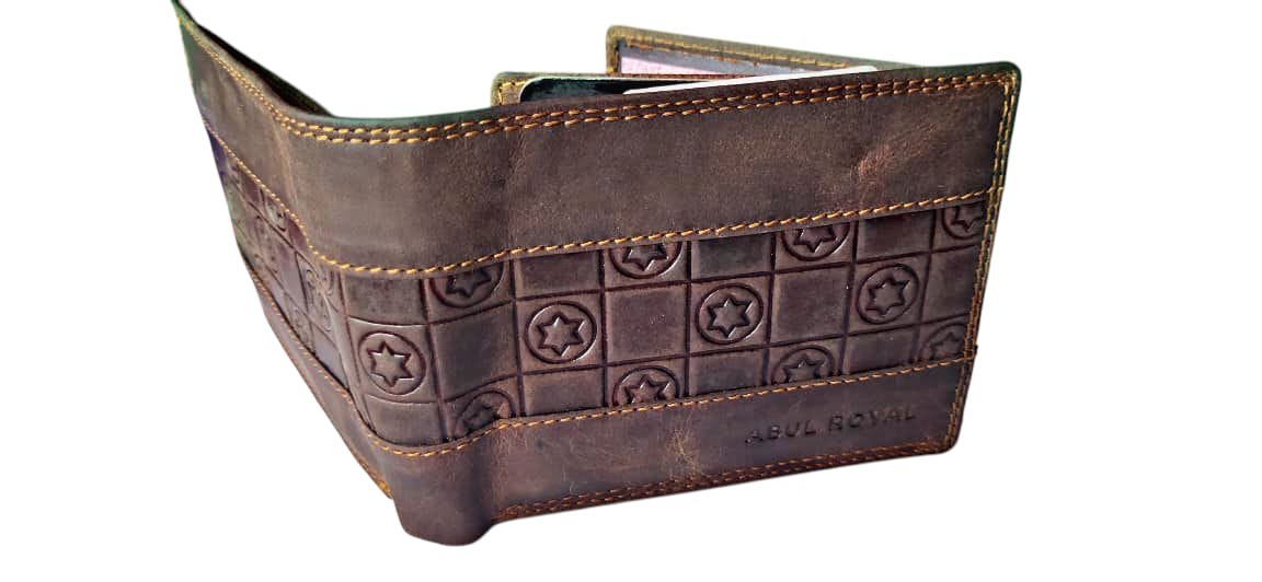 ABUL ROYAL Men's Vintage Brown Genuine Leather Wallet with RFID Protection – Stylish Bi-Fold with Multiple Card Slots & Coin Pocket - Image 4