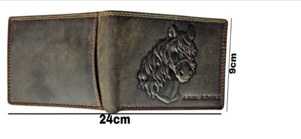 ABUL ROYAL Men's Genuine Leather Horse Embossed Wallet – RFID Blocking, Bi-Fold Design with Multiple Card Slots and Coin Pocket - Image 3