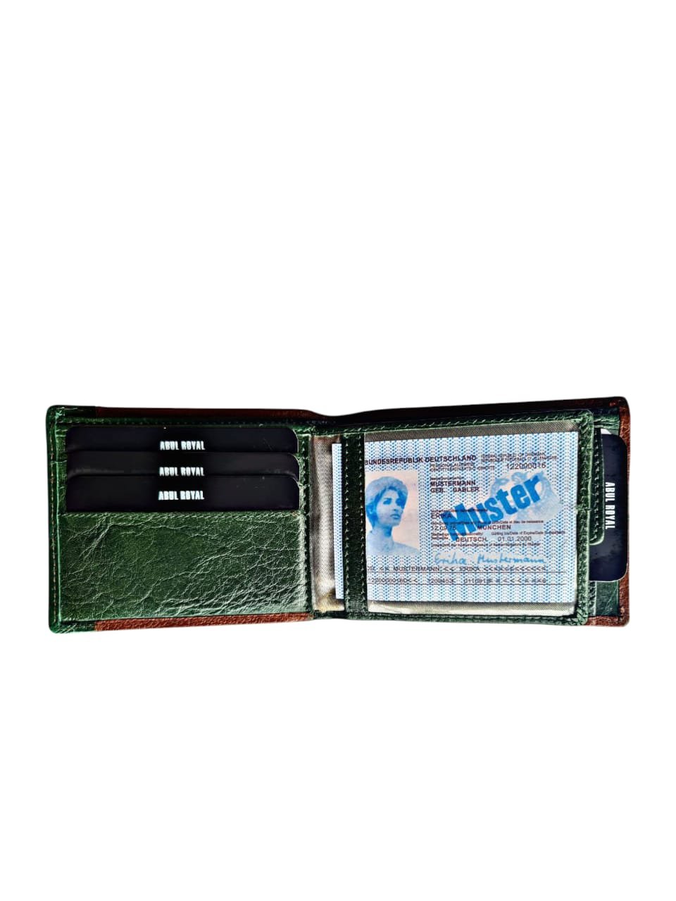 ARUL ROYAL Men's Genuine Leather Wallet | Green Bi-Fold Wallet with ID Window & Card Slots – Stylish & Durable - Image 5