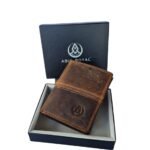 Abul Royal Men's Genuine Leather Wallet | Bifold Brown Wallet with Zip Pocket & ID Card Holder