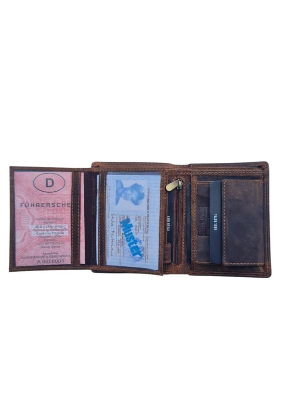 Abul Royal Men's Genuine Leather Wallet | Bifold Brown Wallet with Zip Pocket & ID Card Holder - Image 4