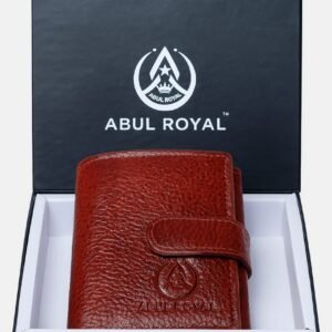 ABUL ROYAL Classic Brown Tri-Fold  Genuine Leather Wallet with Card slods & Coin Pocket.