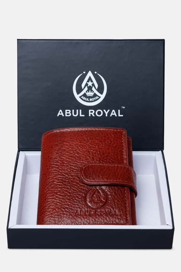 ABUL ROYAL Classic Brown Tri-Fold  Genuine Leather Wallet with Card slods & Coin Pocket.