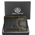 Trendy Genuine Leather Men's Bi-fold Black Wallet With Card Slot & Coin Pocket