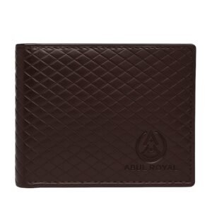 ABUL ROYAL  Men's Genuine Leather Wallet with Coin Pocket & Zip Closure