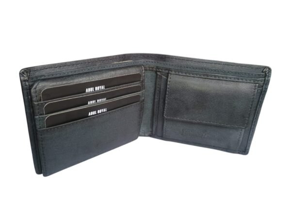 ABUL ROYAL Men’s Genuine Leather Wallet – Slim Bi-Fold Wallet with Card Slots & Coin Pocket | Stylish Black Leather Wallet for Men - Image 3