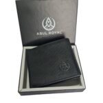 ABUL ROYAL Men's Wallet – Genuine Leather Bifold Wallet with Coin Pocket & Multiple Card Slots – RFID Protected – Premium Black Slim Wallet