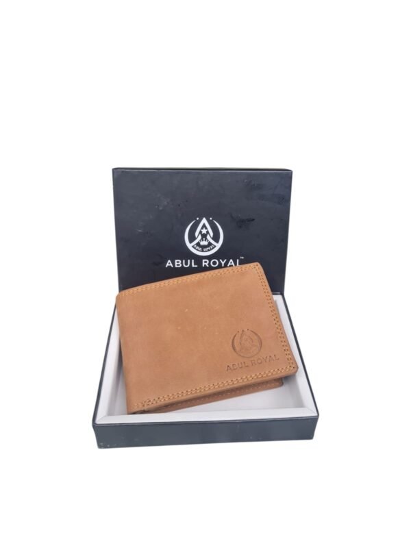 Abul Royal Men's Genuine Leather Brown Wallet with Coin Pocket & Card Slots - Image 3