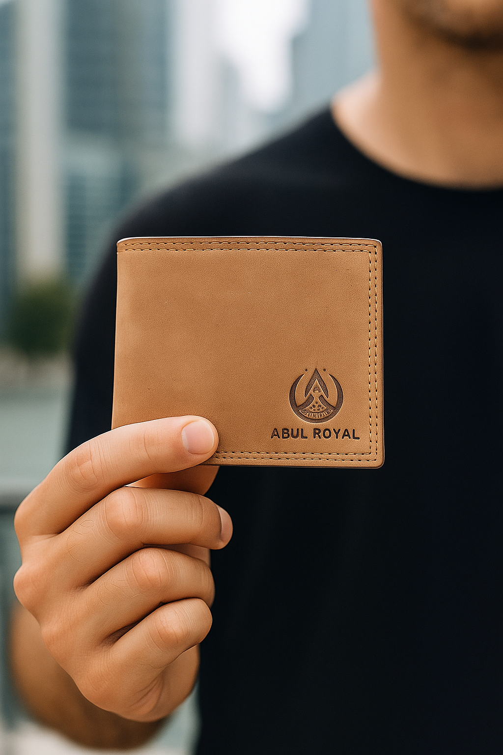 ABUL ROYAL® Premium Genuine Leather Men’s Wallet – Stylish Brown Bi-Fold with Gift Box