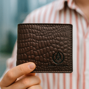 Abul Royal Men’s Premium Dark Brown Genuine Leather Wallet with Coin Pocket & Multiple Card Slots – Stylish Textured Finish