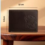ABUL ROYAL™ Denial Brown Genuine Leather Wallet for Men | Handmade Stylish Bi-Fold Wallet with Lion Emboss Design | Premium Gift Box Packaging | RFID Protected Men’s Wallet