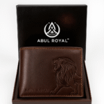 ABUL ROYAL™ Denial Brown Genuine Leather Wallet for Men | Handmade Stylish Bi-Fold Wallet with Lion Emboss Design | Premium Gift Box Packaging | RFID Protected Men’s Wallet