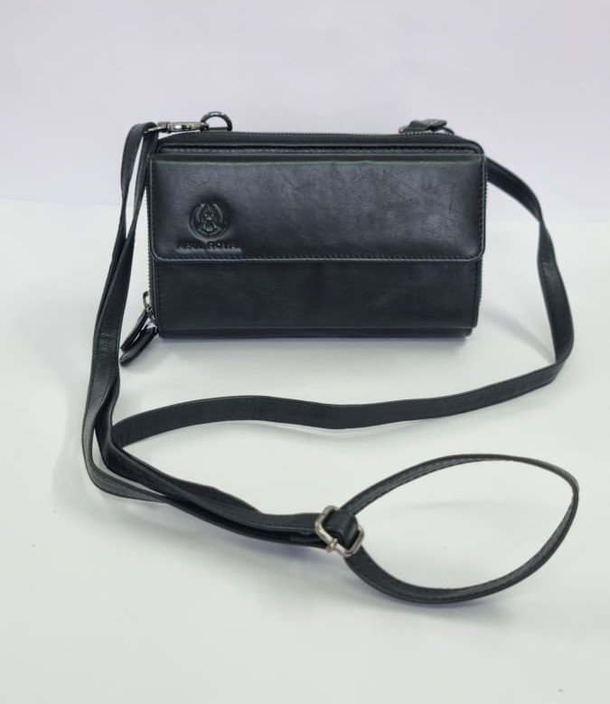 Black Women Sling Bag Pure Leather Women's Wallet & Cross body Clutch